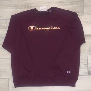 Champion Men's Maroon Crewneck Sweater